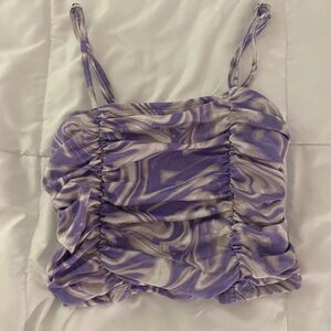 marble ruched tank top